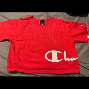 red champion cropped t-shirt
